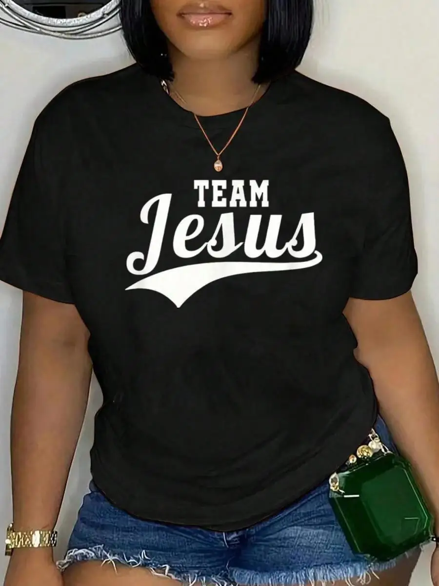 100_ Cotton Team Jesus Shirts Team Jesus Christian T-Shirt Men s Women s Soft Breathable Tee Classic Fashion Summer Tops Printing Short Sleeve T-Shirt