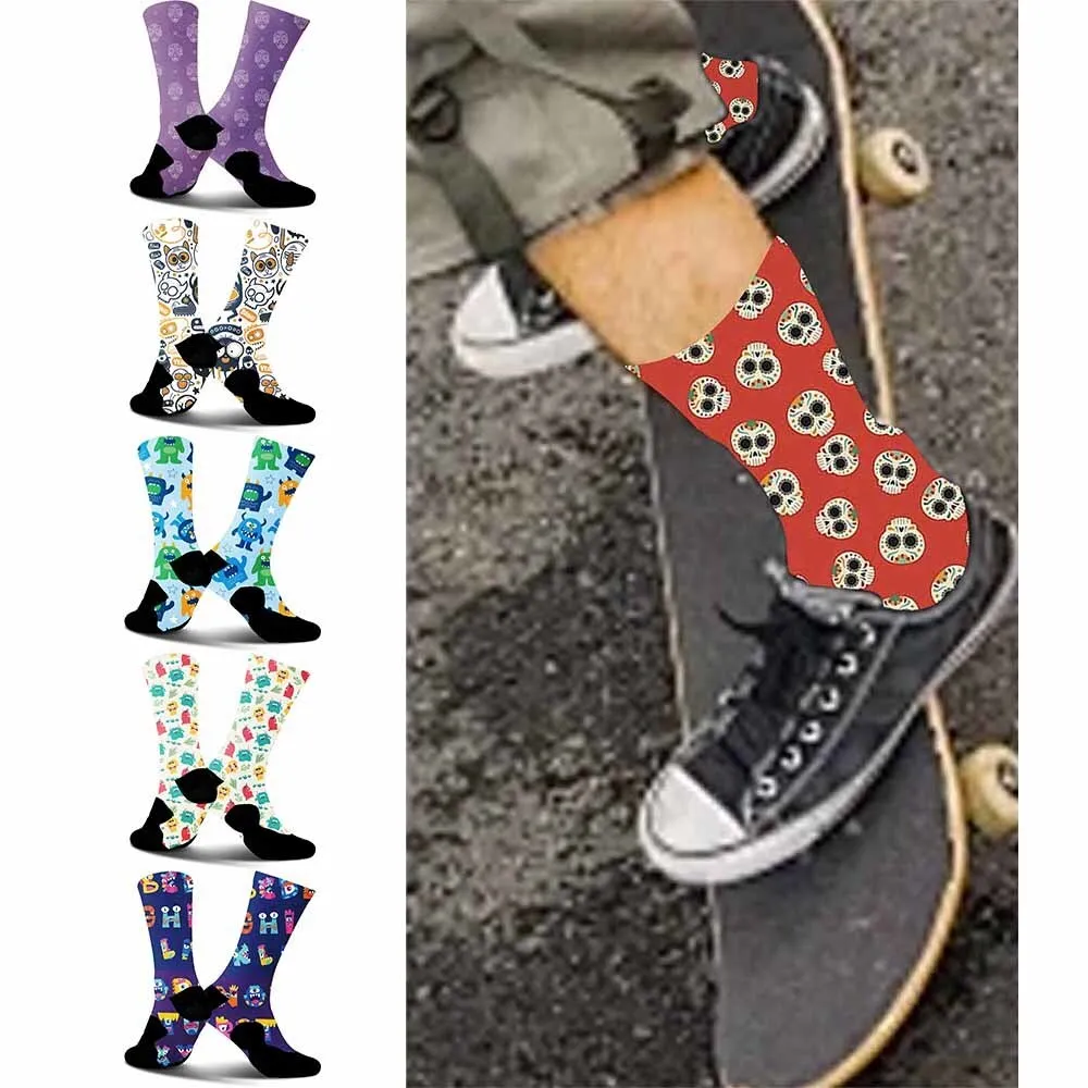 2024 Creative Monster Skull Pattern Riding Socks, Breathable and Durable, Moisture wicking, Tight Fit, unisex