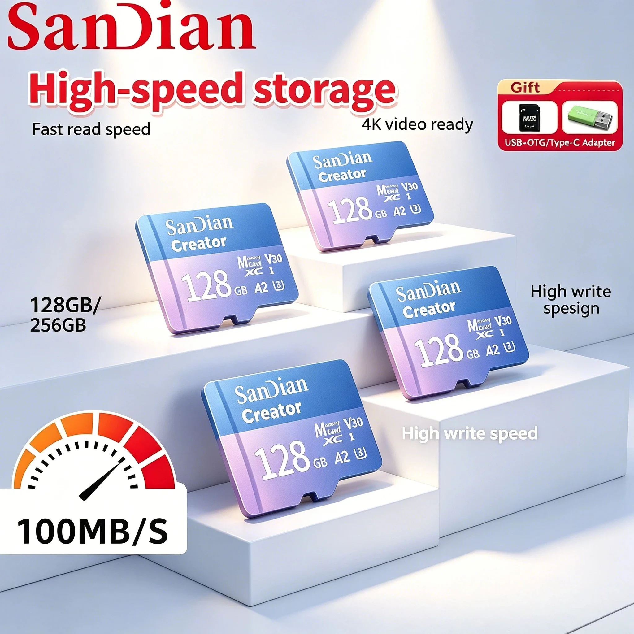 

Original V30 U3 Micro TF SD Card 128GB 256GB High Endurance For Dash Camera Home Security Surveillance Full HD Recording 8K