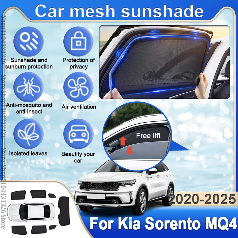 

Для Kia Sorento MQ4 2022 Аксессуары 2021 2023 2024 2025 Автомобильная шторка Боковое окно Защита от ультрафиолета Солнцезащитный козырек Лобовое стекло Жалюзи Лето