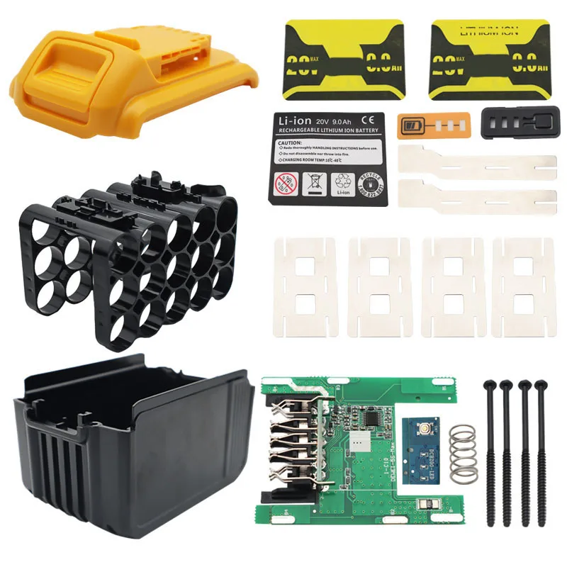 DCB200 Li-ion Battery 15*18650 Plastic Case Charging Protection Circuit Board Box Housing For DeWalt 18V 20V Li-ion Battery