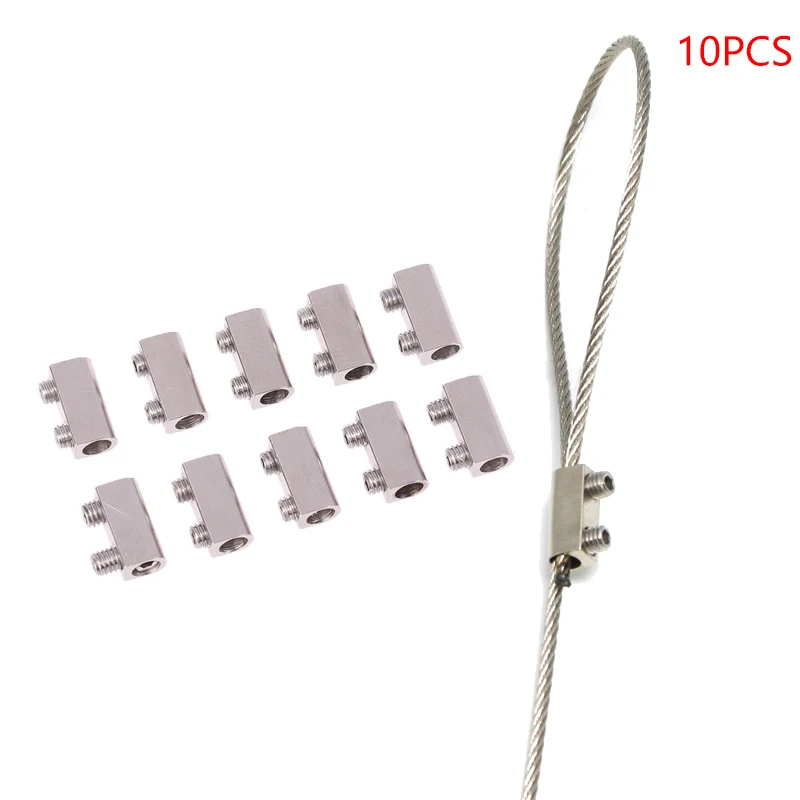 For 1.5mm Wire Rope Suspension Clamps Double Hole Metal Copper Clips Cable Sling Tools Fastening Accessories