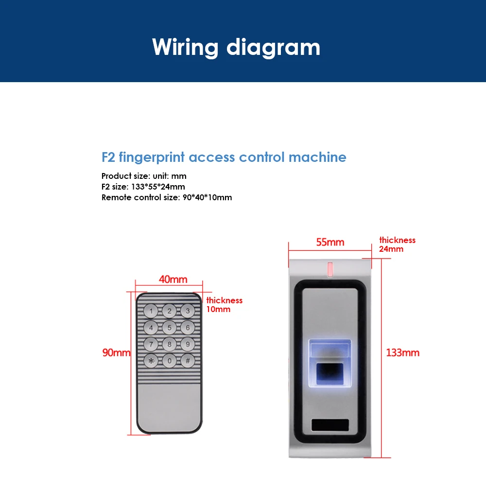 

1000 Users RFID 125khz Biometrics Fingerprint Waterproof Access Control System Reader Door Fingerprint Access Controller