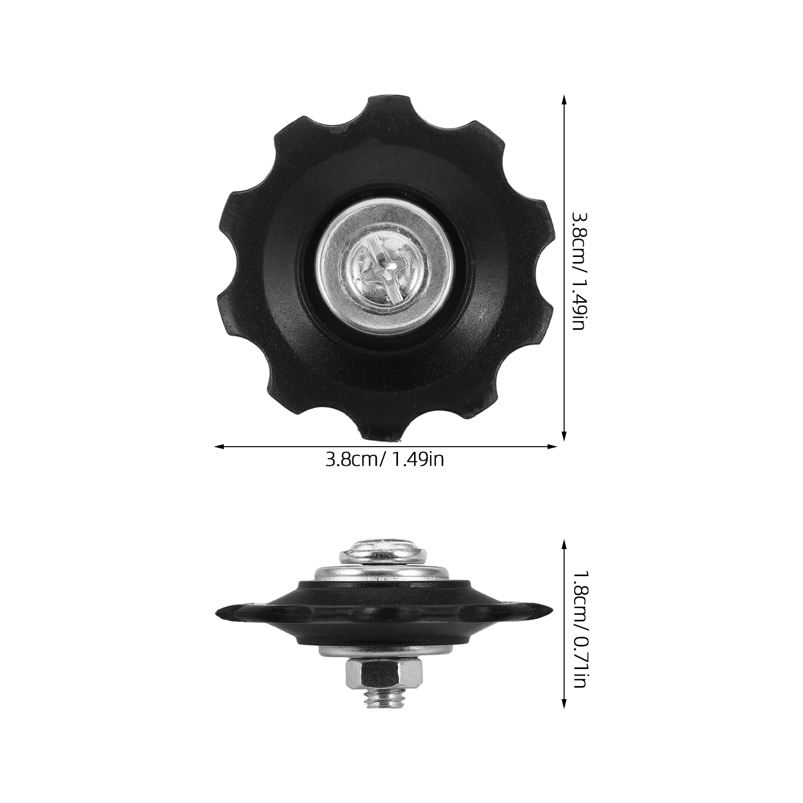 5pcs Rear Derailleur Guide Wheel Black Aluminum For Mountain Bike Smooth Shifting Lightweight Durable Bicycle Pulley Wheel Set