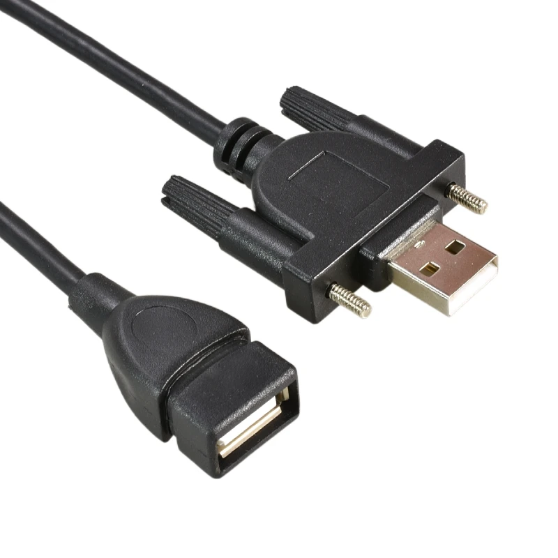 Cable de extensión USB 2 0 macho a hembra, sincronización de datos, carga súper rápida, con tornillo