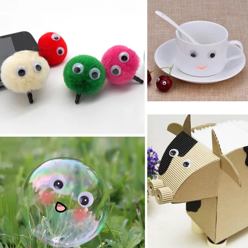 500Pairs 4/5/6/7/8mm Self-adhesive Moving Eyes Animal Eyeball DIY Scrapbooking For Teddy Bear Stuffed Toy Doll Accessorie