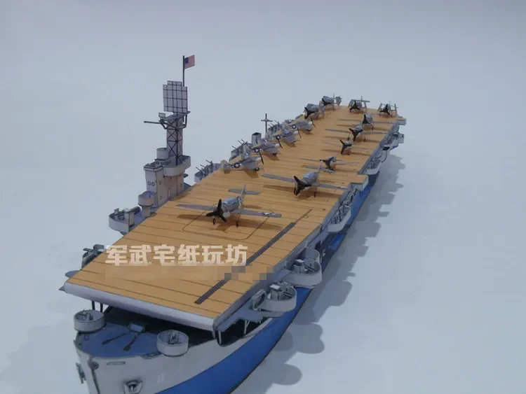 Porte-avions d'escorte de classe Bogue, échelle 1:400, carte USS de la seconde guerre mondiale, Kit de modèle de papier, jouet, puzzle fait à la main