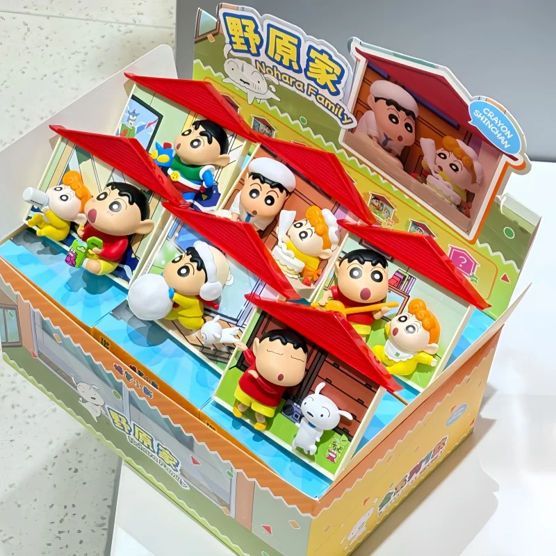 

New Original Crayon Shin-Chan Nohara Home Series Blind Box Kawaii Refrigerator Magnet Funny Figures Model Toy Boys Girls Gifts