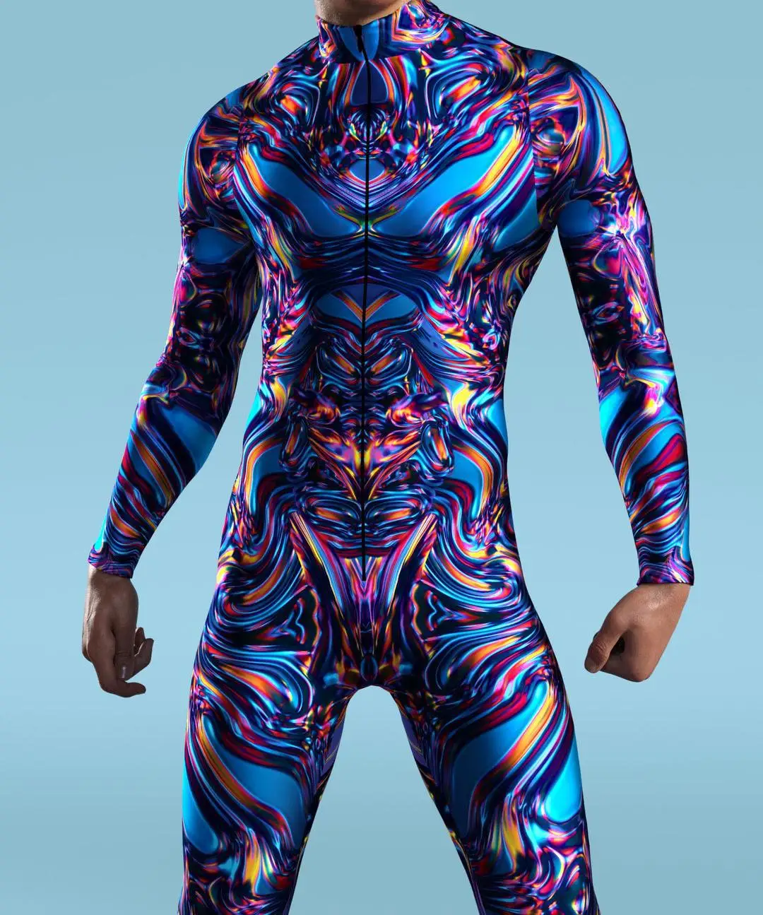 Cooler Rüstungs-Cosplay-Bodysuit Cosplay-Jumpsuit Steampunk-Punk-Kostüm Halloween-Party-Show-Auftritt Herren Zentai-Anzug 2026 – Detail 2