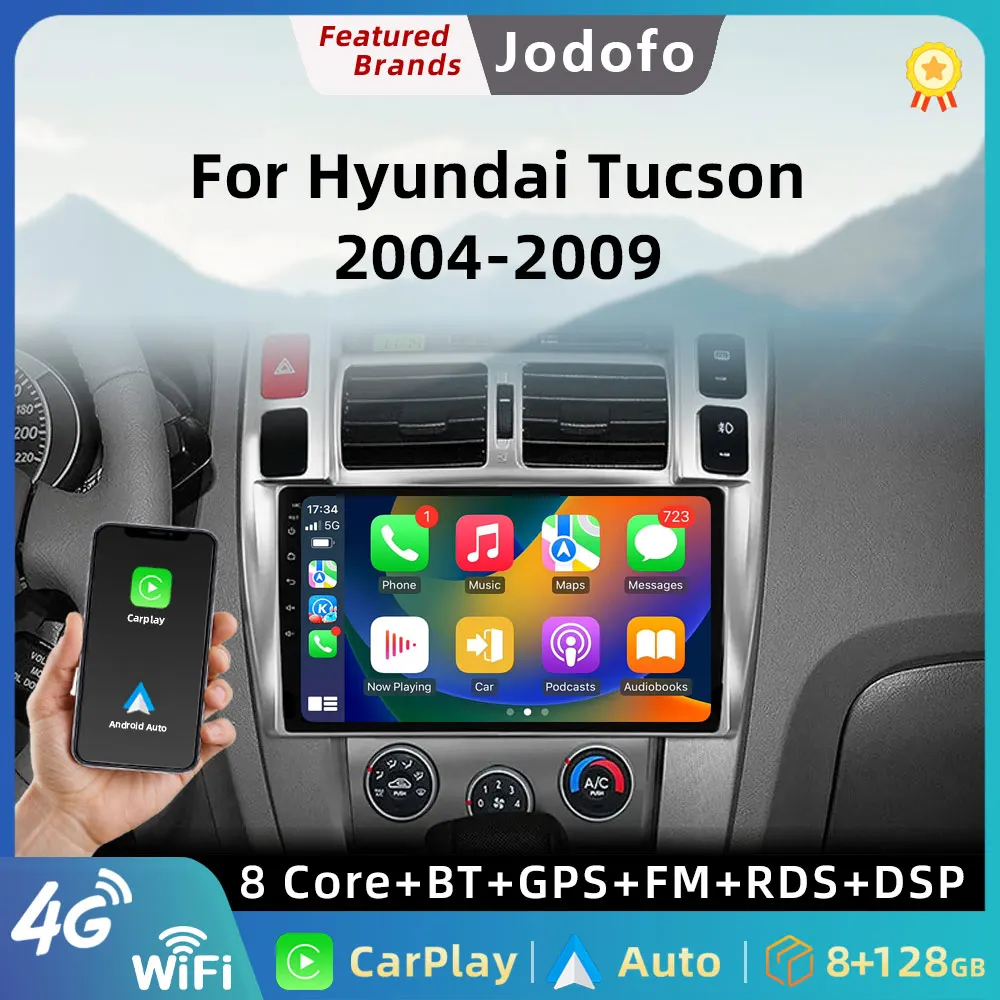 2 Din Android 12 Car Radio Multimedia video Player For Hyundai Tucson 2004-2013 Stereo GPS Navigation 4G Carplay Auto RDS DSP