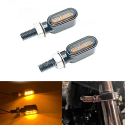 8mm Motorcycle Mini 12VLED Turn Signal Indicators Light Blinker Amber Flasher Signal Lamps For Honda Kawasaki Yamaha Cafe racer