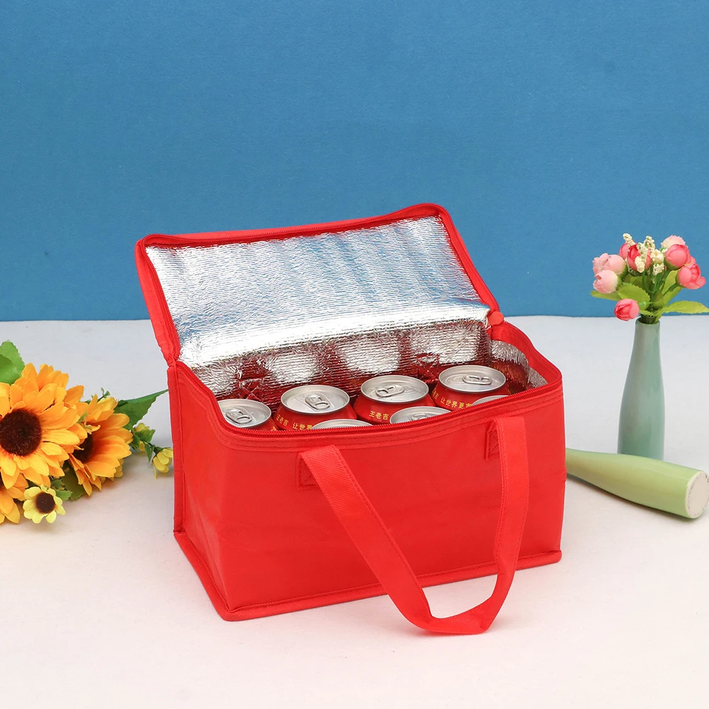 Picnic Bag Cookware Storage Bag Food Thermal Bag Drink Carrier Insulated Bag Beer Delivery Bag for Family Outdoor Activities