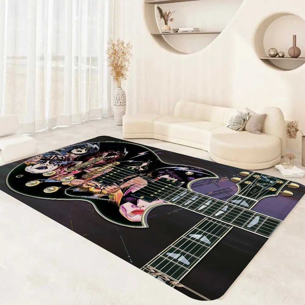 K_Kiss Band Floor Mat Bathroom Mat Anti-slip Absorb Water Long Strip Cushion Bedroon Mat Welcome Doormat