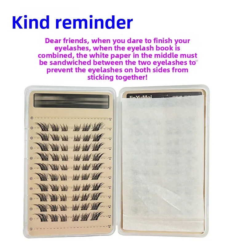 Self-Adhesive Glue-free Voluminous Fox Eye Eyelashes Winged Fluffy Dramatic Smokey Stage Lashes High-capacity Reusable