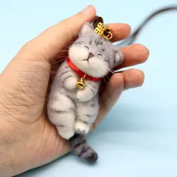 Cat Wool Felt Diy Doll Pendant Animal Doll Gift Accessories Material Pack Kawaii Handmade Craft Wool Felt Gift