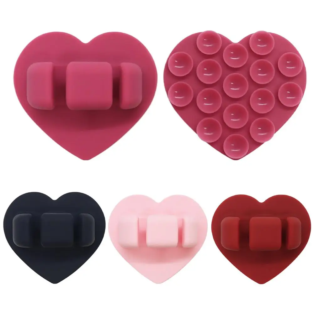 

Держатель для телефона в форме сердца на присоске, держатель для блеска для губ, держатель для помады, силиконовый самоклеящийся держатель для телефона A3W3