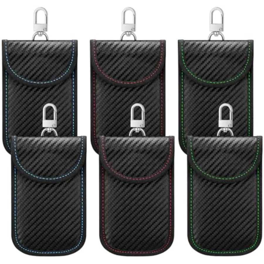 

6 Pieces Faraday Key Fob Protector Car Security Key Fob Case Mini Faraday Pouch for Key Fob Anti Theft Signal RFID Blocker Prot