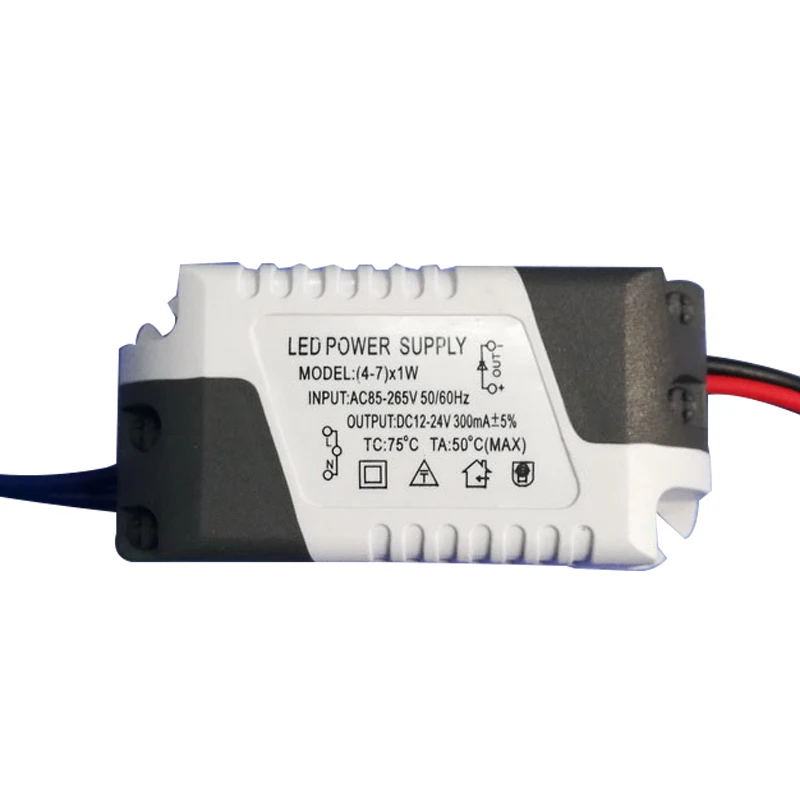 2PCS LED Constant Current Driver 85-265V 1-3W 4-5W 4-7W 8-12W 18-24W Power Supply Output 300mA External Drive For LED Downlight