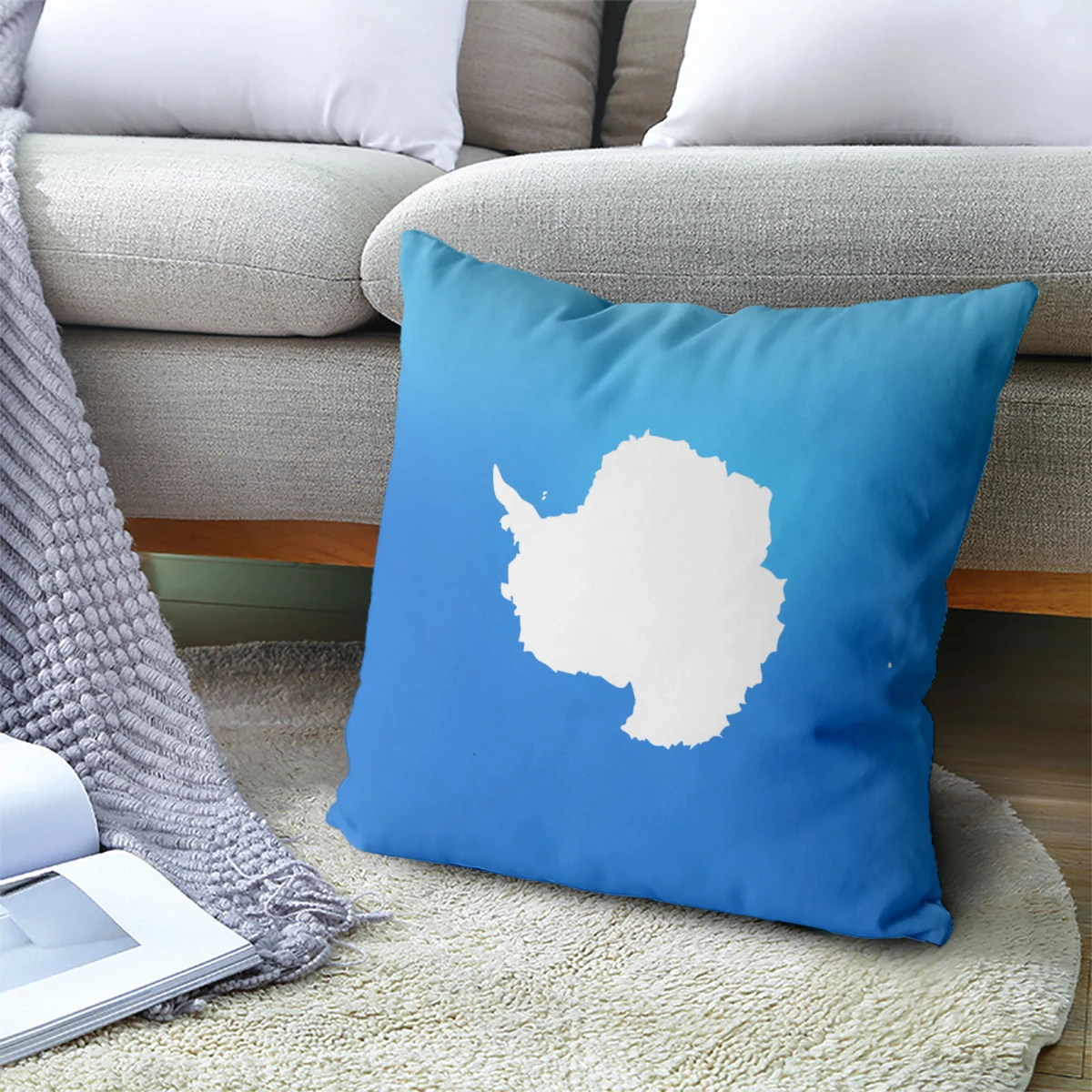 Wuzidream The Antarctica Flag Pillow Cover Decoration Pillow Case Decorative Throw Pillow Cover For Sofa Cushion Cover