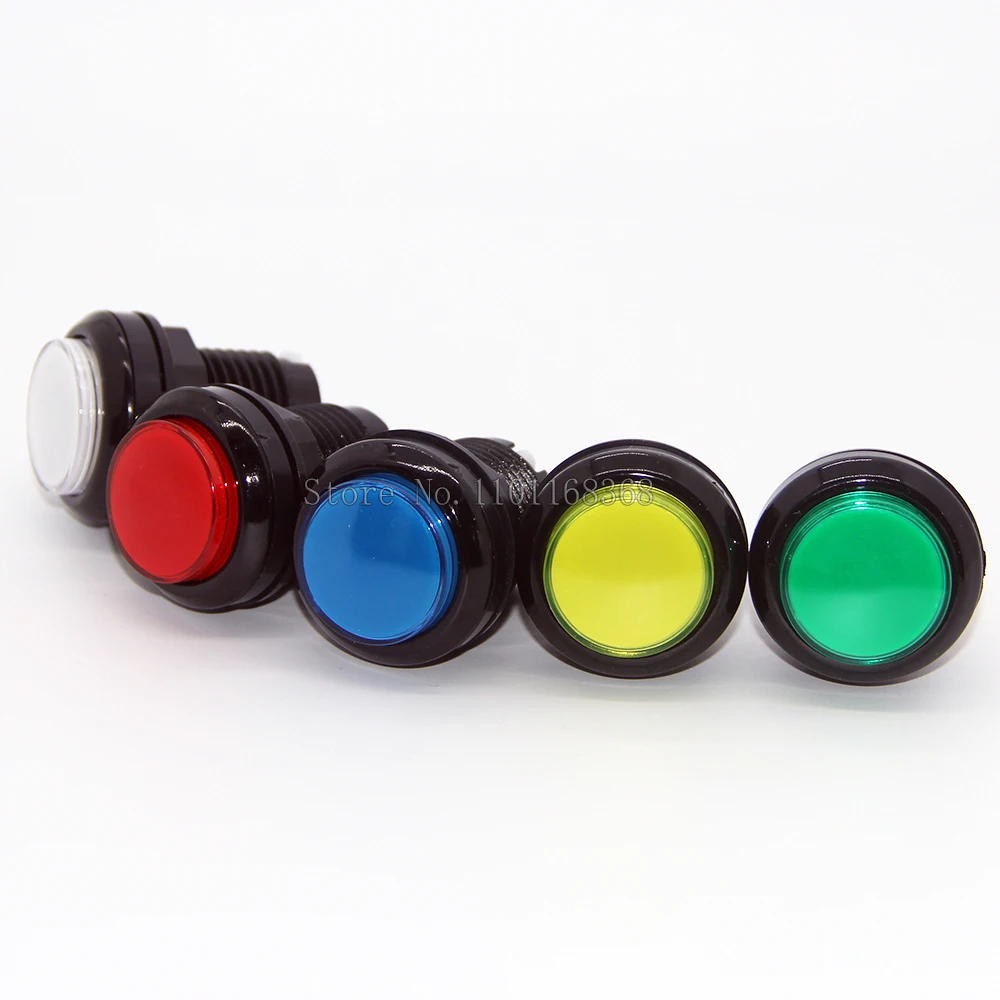 10pcs/lot 33mm Round Push Button 12V Illuminated Arcade Button With Micro Switch LED Light 10pcs