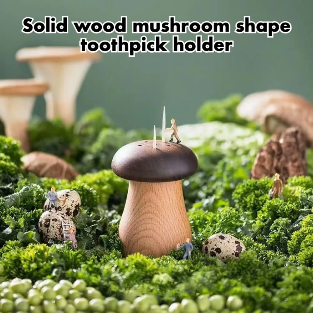

Creative Solid Wood Toothpick Tube Tooth Pick Dispenser Toothpick Holder Toothpick Dispenser Cute Mushroom Toothpicks Can