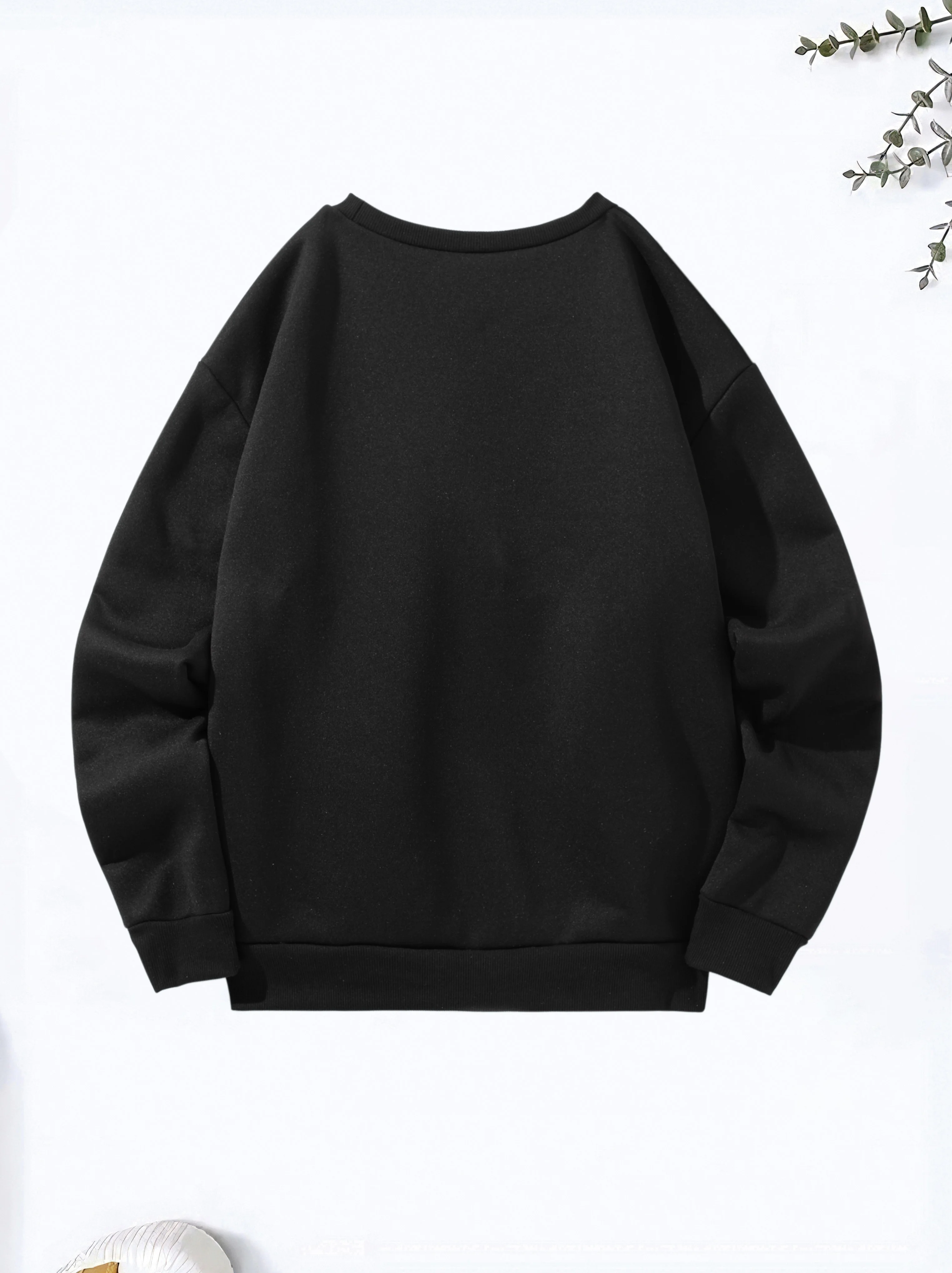 Women's autumn and winter casual fashion loose and comfortable Blessed printed round neck long sleeved warm pullover sweater