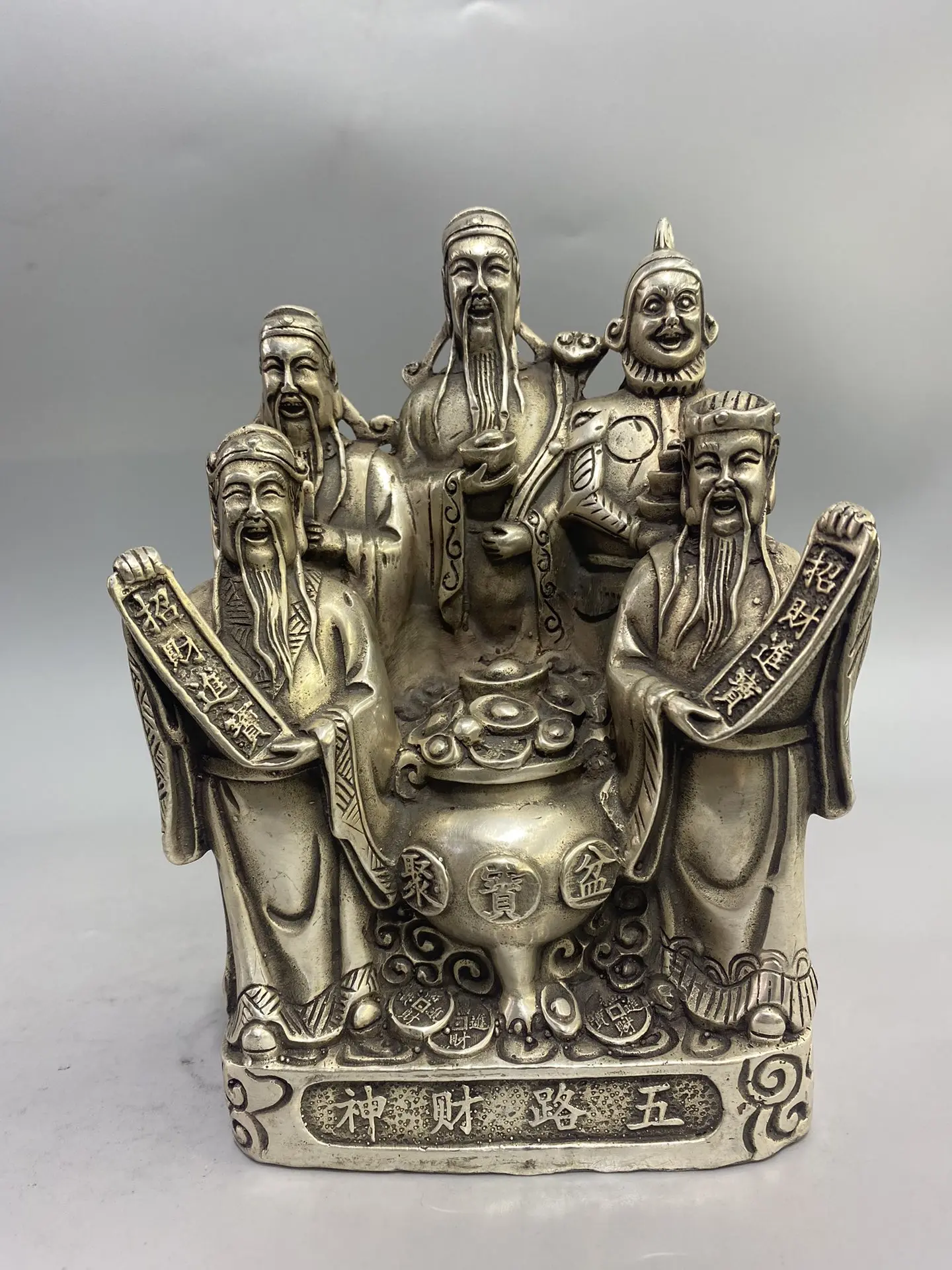 

Пятисторонняя статуя Бога богатства — белый медный домашний декор и украшение для входа в гостиную, изысканное мастерство ремесленной работы