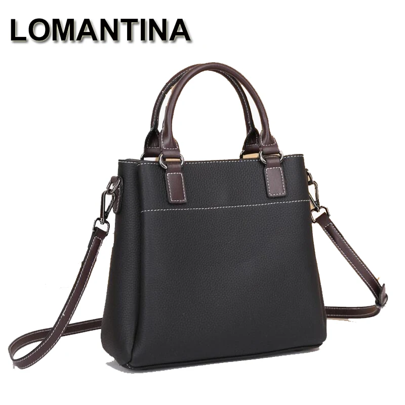 

LOMANTINA 100% Genuine Togo Leather Women Handbags Women Shoulder Bag Fashion Luxury Ladies Messenger Bags Vertical Stylish Tote