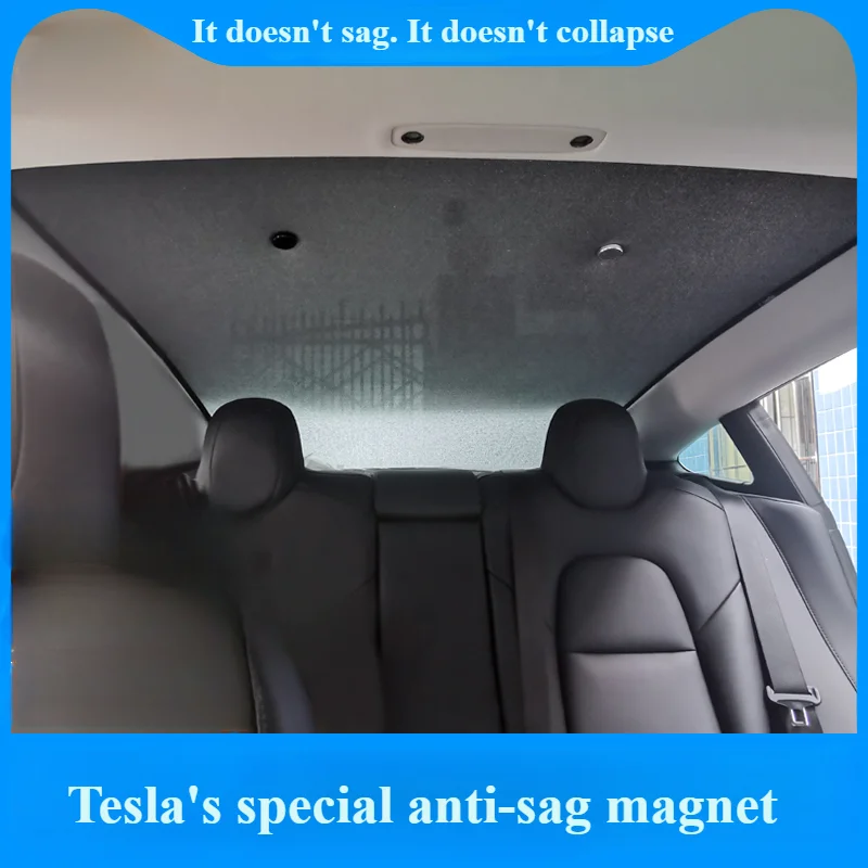 The magnet is suitable for Tesla roof sunshade anti-sagging black and white super magnetic suction cup magnet iron sheet