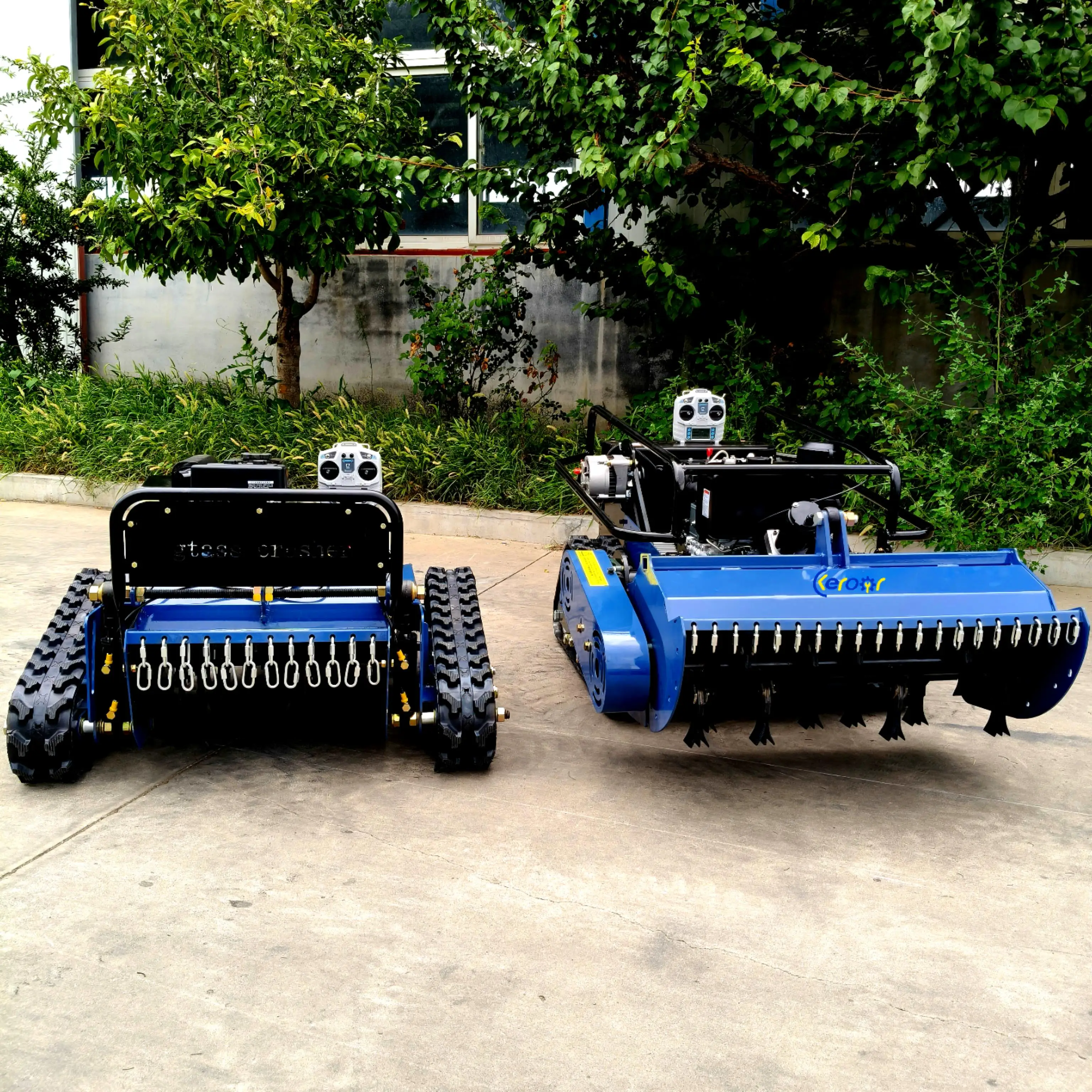 Made in China Cordless Lawn Mowers 48v Multifunctional Remote Controlled Lawn Mower Tracked  Remote Flail Mower