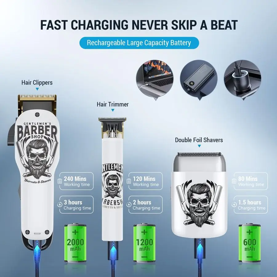 Tondeuses voor mannen Professioneel, baardtrimmersets amp-sets, elektrische scheerapparaten, tondeuses amp Trimmer Keramisch TBlade, voor