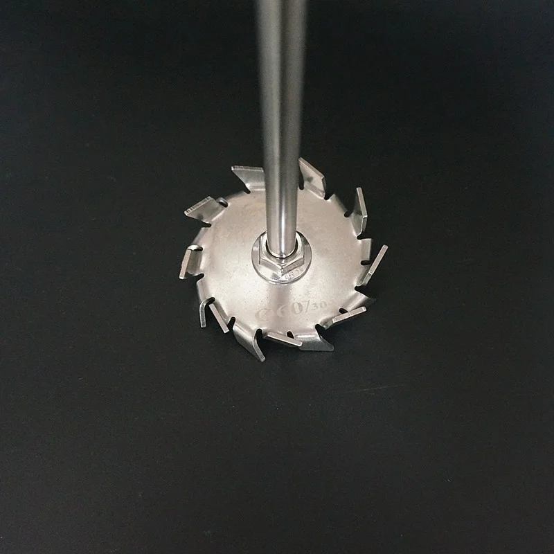 1set 3cm-10cm Laboratory 304 Stainless Steel Sawtooth Disc Stirrer, Dispersive disc Agitator with Stirring Rod