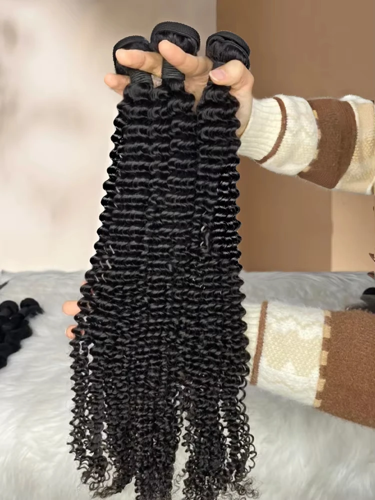 

30, 32-дюймовые бирманские вьющиеся человеческие волосы, необработанные девственные волосы Remy, 100% необработанные плетения, глубокие волны, двойной уток, нарисованное наращивание