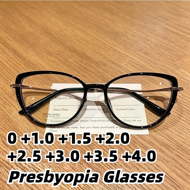

Ultra-light Cat-Eye Frame Anti-Blue Light Presbyopia Eyewear Women's INS Style High-Definition Comfortable Reading Glasses