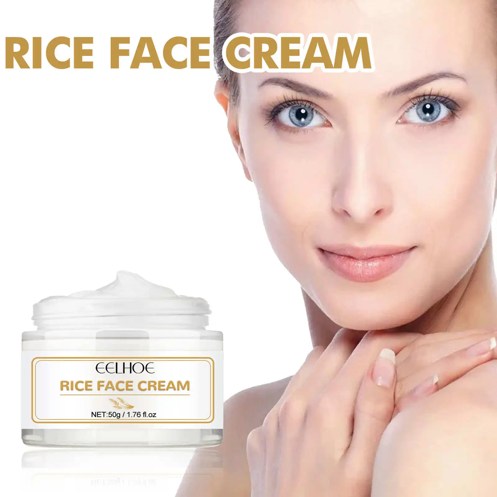 White Rice Whitening Cream Anti Aging Blemish Freckle Melasma Lightening Melanin Pigmentation Shrink Pores Dark Spot Corrector