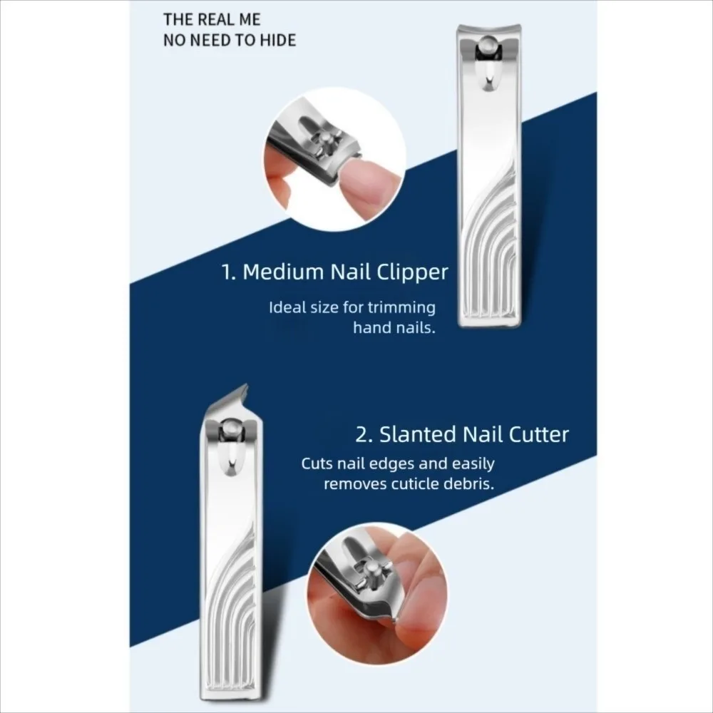 

8pcs Portable Manicure and Pedicure Tool Set Stainless Steel Mini Travel Nail Cutter Set Tweezers Storage Case