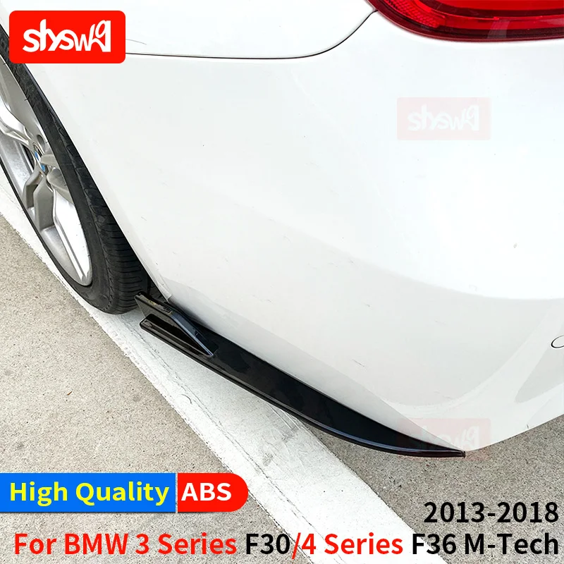 For BMW 3 / 4 Series F30 F36 M-Tech 2013-2018 Rear Bar Bag Corner Exterior Black ABS Sticker Modified Car Styling Accessories