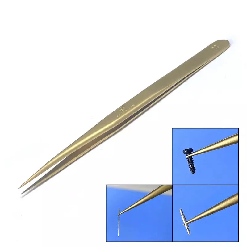 GYC Watch  Repair Tools Anti-slip Fastening Sharp-Nosed Bronze Tweezers Are Superior to Brass Tweezers.