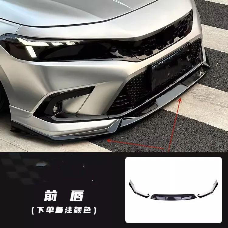 Stoving varnish Front Rear Lip Shovel Side Skirt Assembly For Honda civic 11th Modified New Style Body Kit Auto Accessories