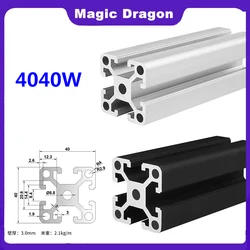 Industrial Aluminum Profile European Standard 4040W-3.0mm Black Heavy-Duty Aluminum Alloy Fish Tank Frame Workbench Frame 40X40