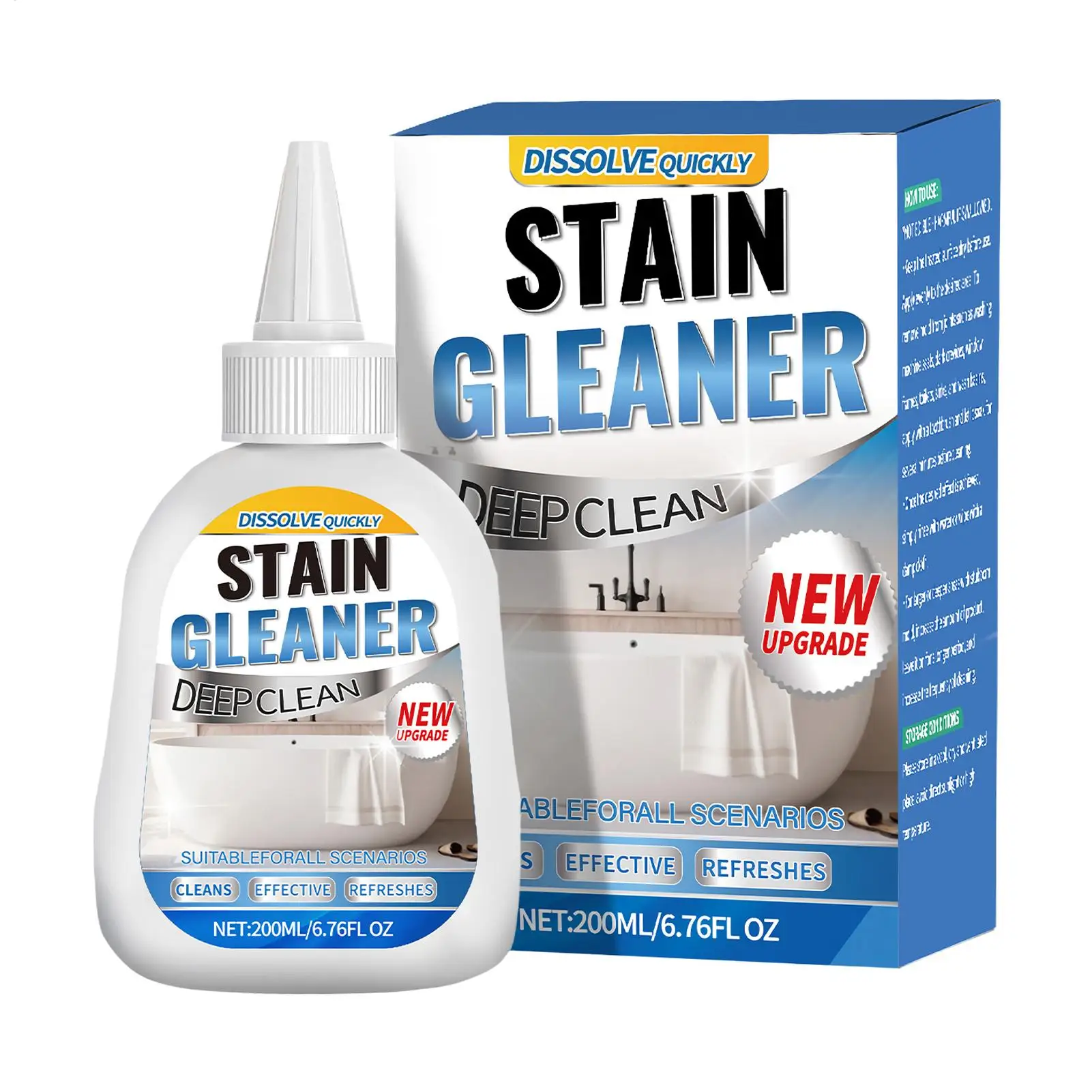 Strong Mold Cleaning Gel 200ml for Bathroom Tiles Kitchen Grout Shower Doors Toilet Corners and Household Mildew Stain Removal
