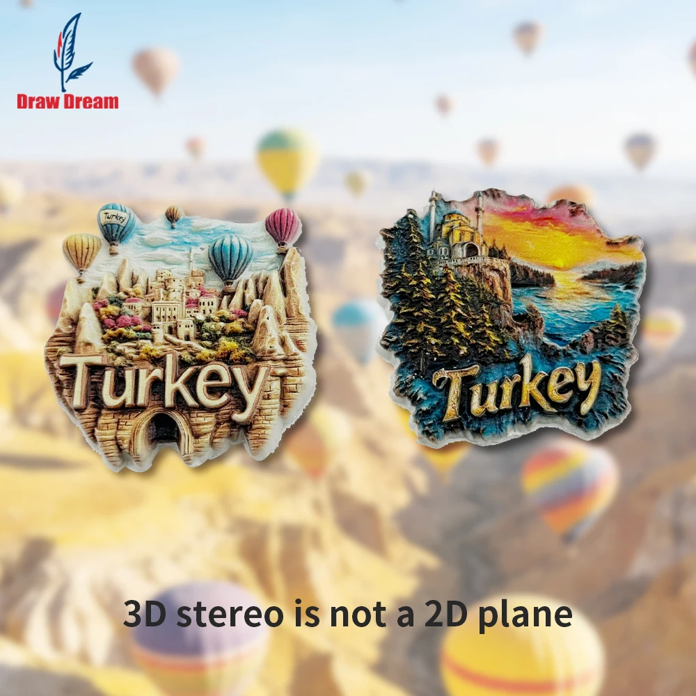 1Pc Turkish Creative 3D Refrigerator Magnet, World Travel Souvenir Collection, Travel Commemorative Decorative Sticker, Suitable for Home Office Decoration, Personalized Exclusive Travel Souvenir Magnetic Refrigerator Magnet, Home Decoration, Kitchen, Room, Office, Cabinet Crafts Gift, Holiday Souvenir, Exquisite Small Gift