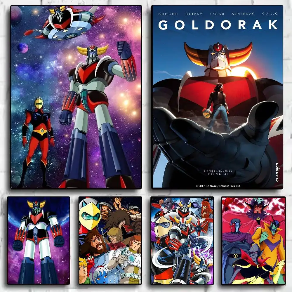 Póster de Anime clásico de Robot G-Goldorak, decoración HD para el hogar, pared adhesiva, impermeable, para el hogar, sala de estar, bar, decoración estética