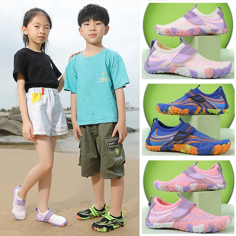 

Drainage Beach Shoes for Kids Student Barefoot Aqua Shoes Soft Sole Non-slip Seaside Swimming Surfing Shoes for Children Summer