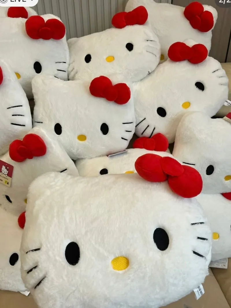 Hello Kitty Kawaii милый Sanrio аниме мультфильм голова кошки плюшевая подушка диван прикроватная подушка автомобильная подушка подушка для сна подарок на день рождения