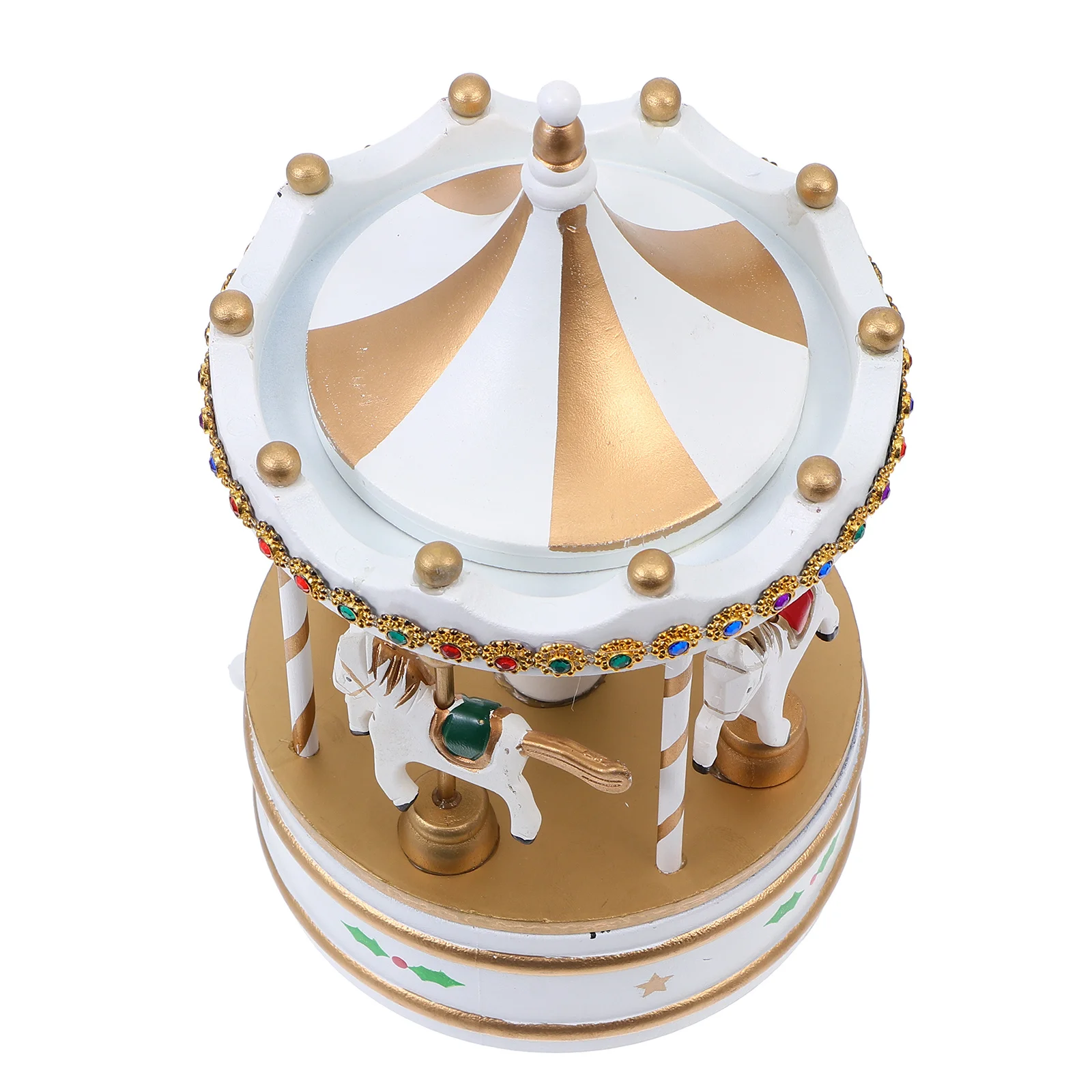 

1pc Carousel Music Box High Quality Wooden Melody Box For Long Time Use Romantic Gift Tabletop Decor Kids Christmas Desk