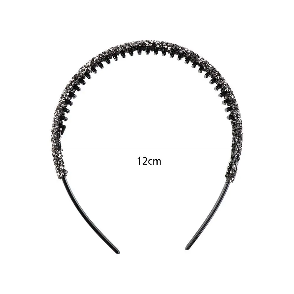 Retro Plastic Rhinestone Headband Make Up Face Wash Hairband with Toothed Korean Style Diamond Hair Hoop Male