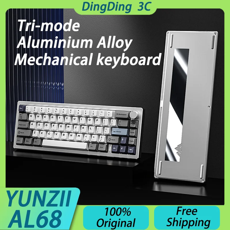 YUNZII AL68 Tri-mode Mechanical Keyboard Aluminium Alloy Wireless Bluetooth QMK VIA Hot Swap 6000mAh Low Latency Gamer Custom