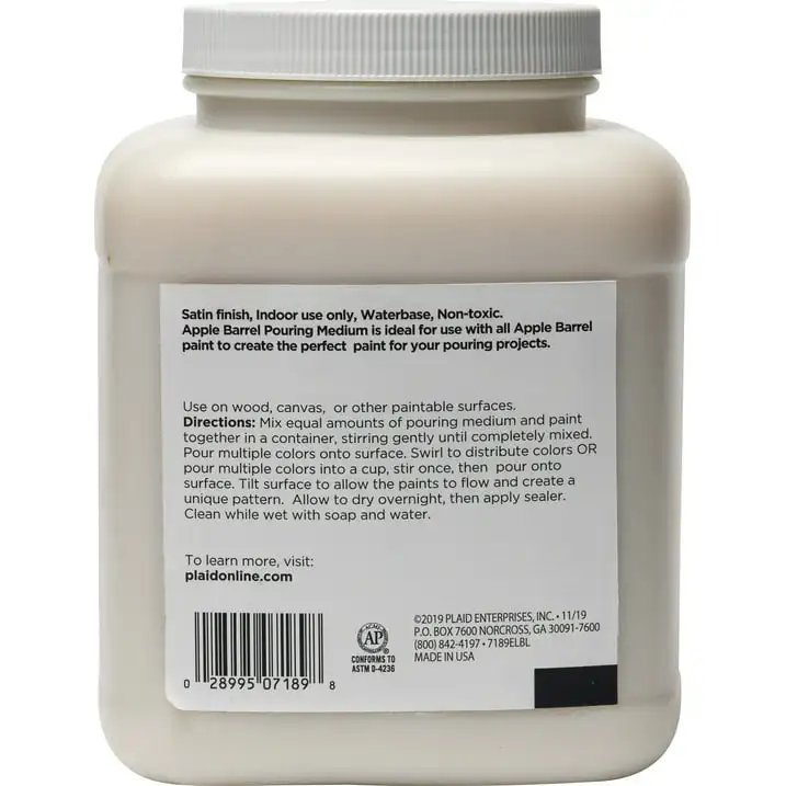 Apple Barrel Paint Pouring Medium, Satin Finish, Clear, 64 fl oz