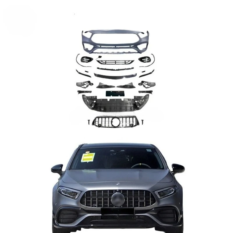 Coche Cc para W177 2019+, actualización Clase A a kit de carrocería 45S AMG, conjunto de parachoques delantero